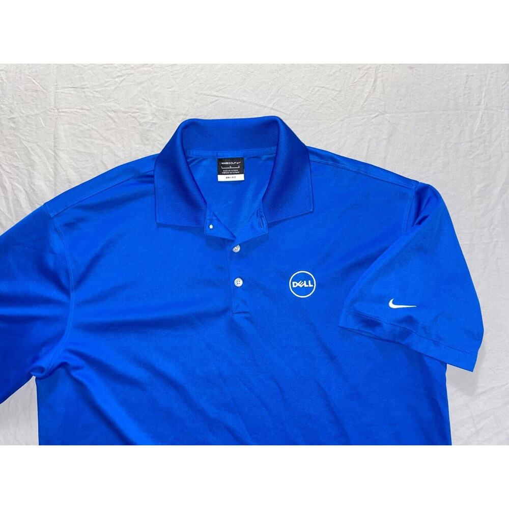 Nike Men's Micro Pique Polo Golf Shirt. Dell Computer Stitched. Men's L, MINT!!